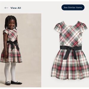 Ralph Lauren Plaid Dress with Black Bow